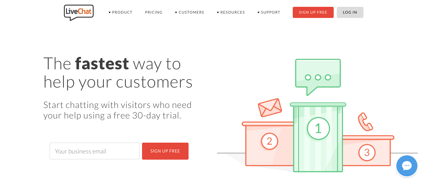 LiveChat is an industry leader in live chat support software and offers a free LiveChat plugin for WordPress.