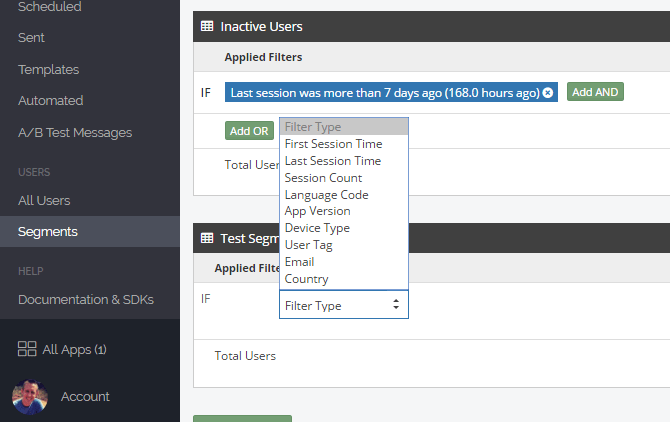 Setting up web push notifications with OneSignal.