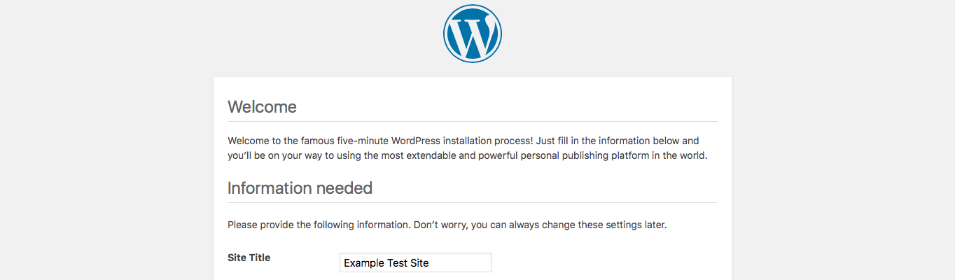 WordPress install script