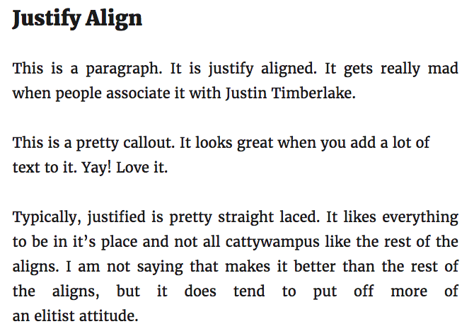 Callout in text with no styling - looks like a normal paragraph