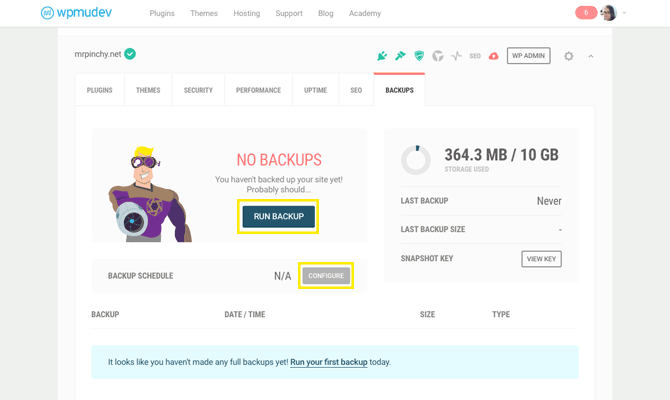 Full managed cloud backups from The Hub