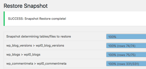 Snapshot success!