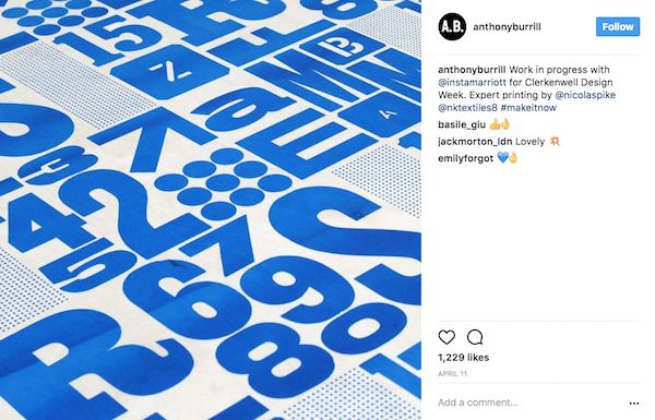 Anthony Burrill shares a behind the scenes shot.