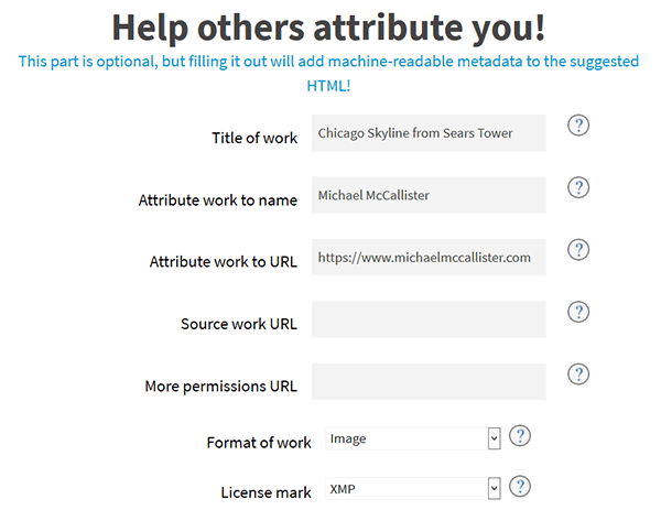 Creative Commons metadata