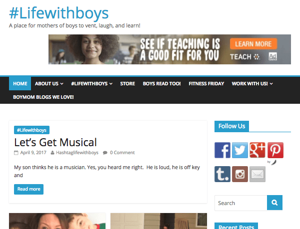 Hasta Life with Boys website