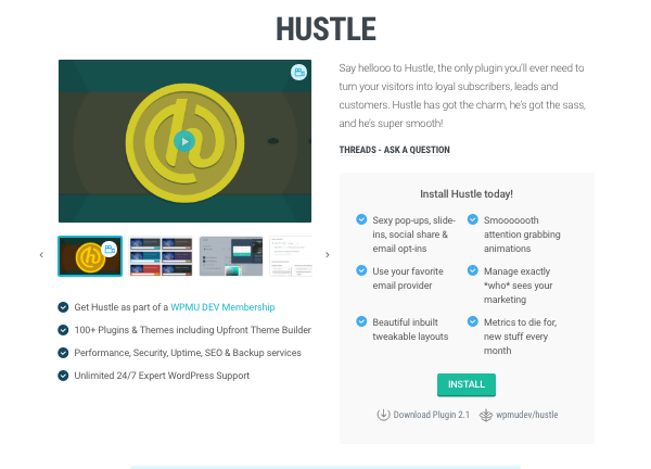 Hustle marketing plugin