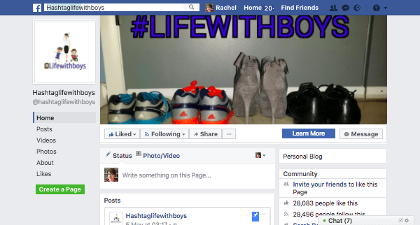 The #lifewithboys Facebook page