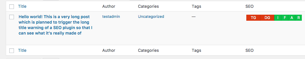 On page SEO status bar
