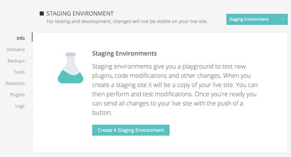 Creating a staging environment at Kinsta