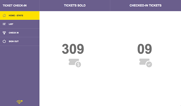 Checking in attendees with the Chrome app.