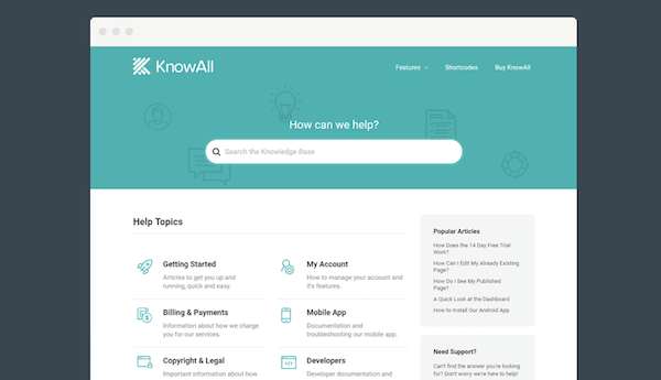 Self-Service Support - KnowAll