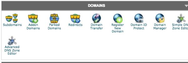 cPanel domain editing options