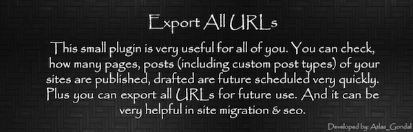 Export All URLs Plugin image