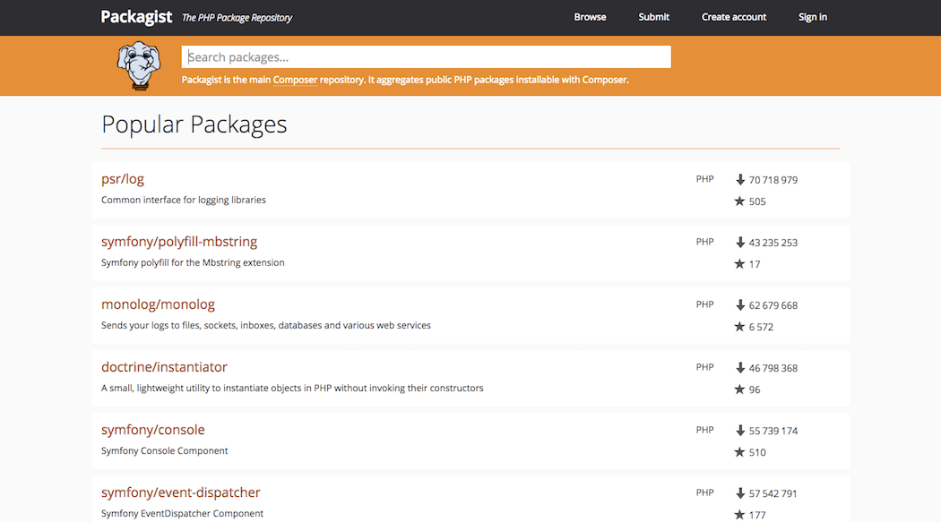 Packagist Search