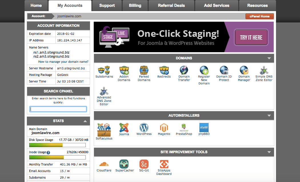 CPanel hosting
