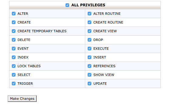 Assign database user privileges