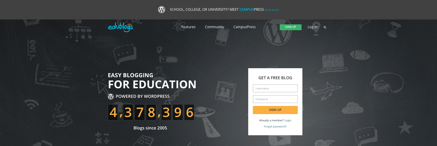 edublogs main website