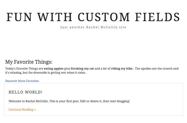Favourite things list with link to refresh query but no styling