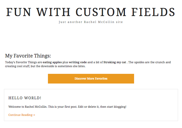 Favorite things list with link to refresh query with styling