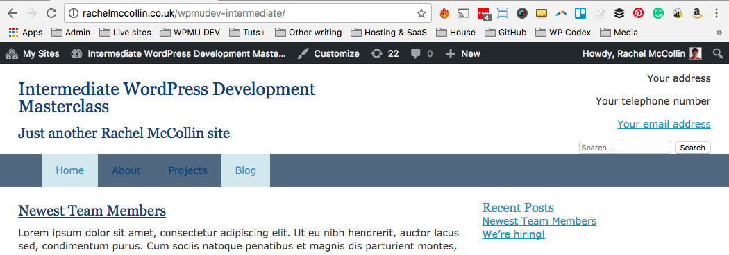 wordpress sister with subdirectory structure shown in url
