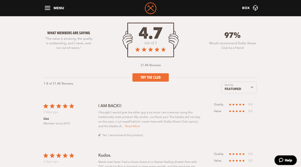 Dollar Shave Club Customer