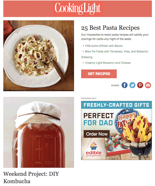 Cooking Light email newsletter