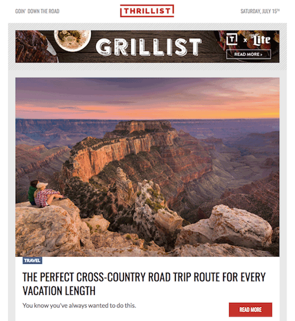 Grillist email newsletter