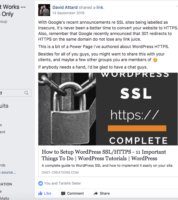 Join niche Facebook groups