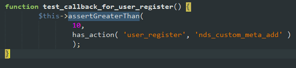 Passing test callback phpunit