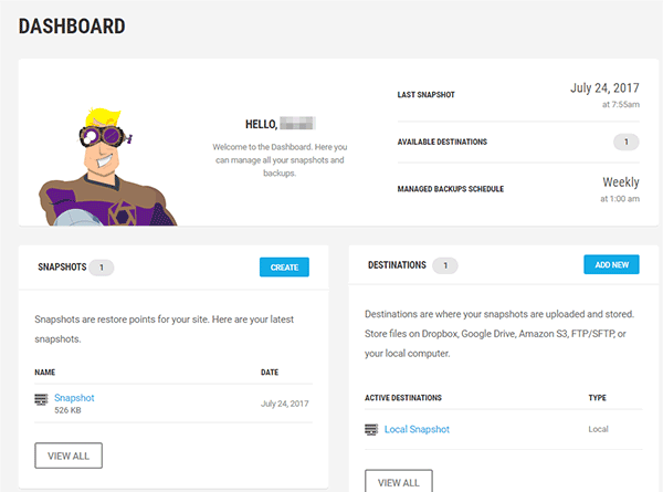 Snapshot user interface