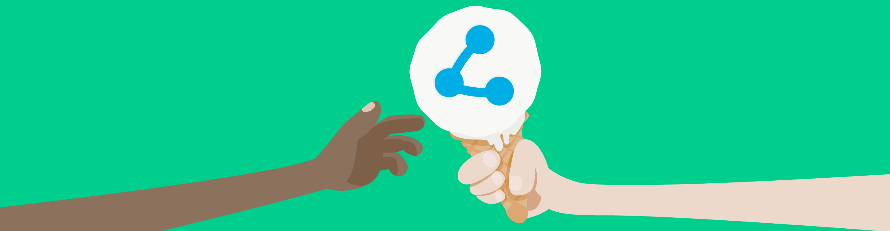 Ice cream with social sharing icon
