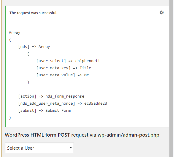 form post server response