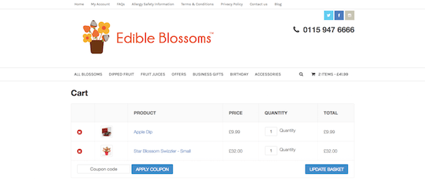 EdibleBlossoms.co.uk website