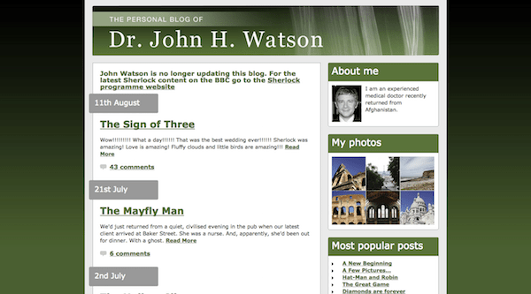 Scary Website - Sherlock Holmes