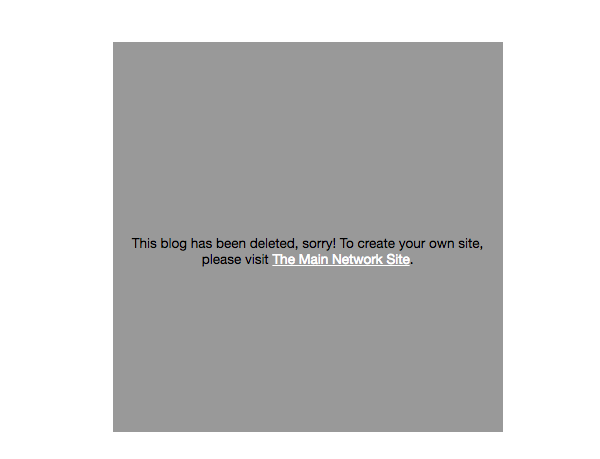WordPress deactivated site custom page