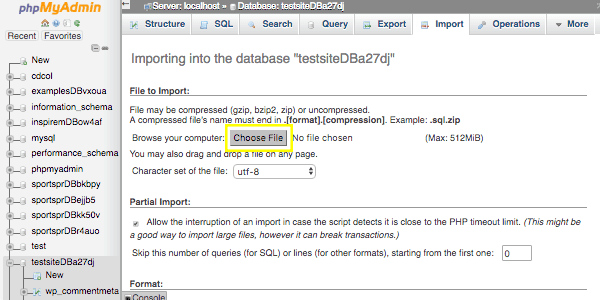 Import page