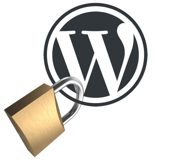 WordPress icon with security padlock
