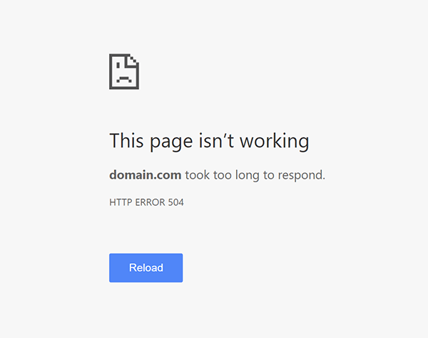 504 error screen