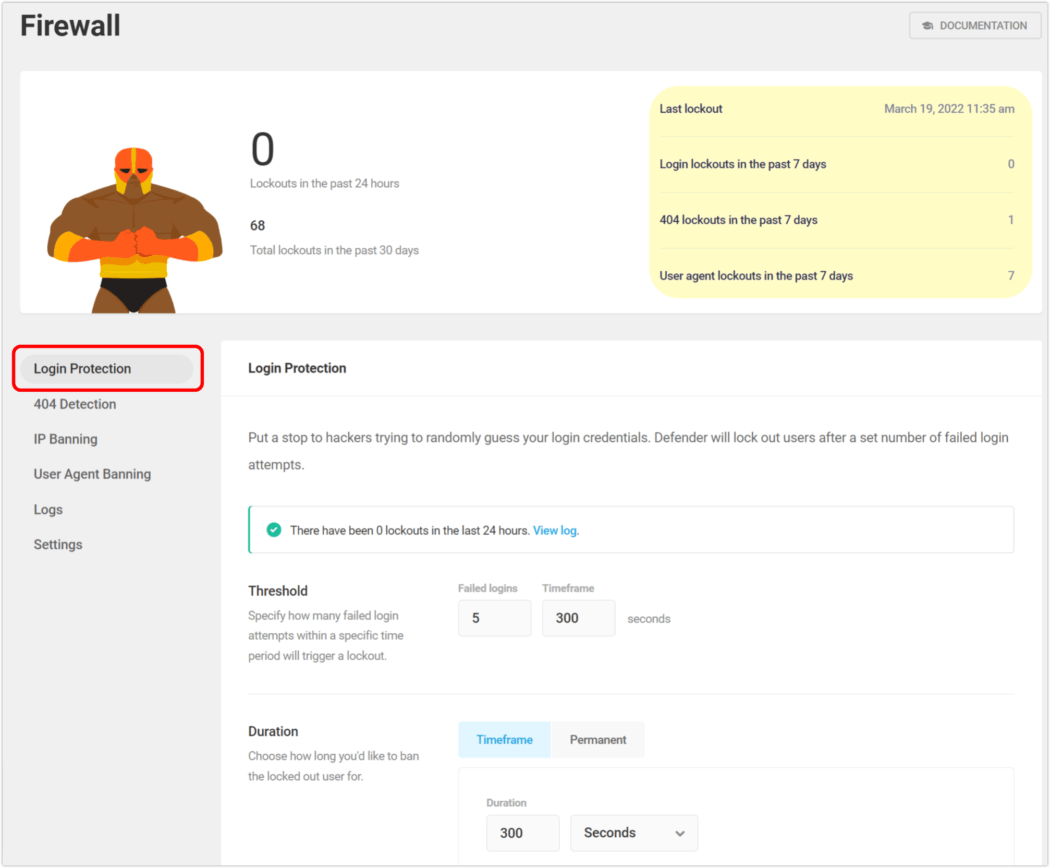 Defender login protection
