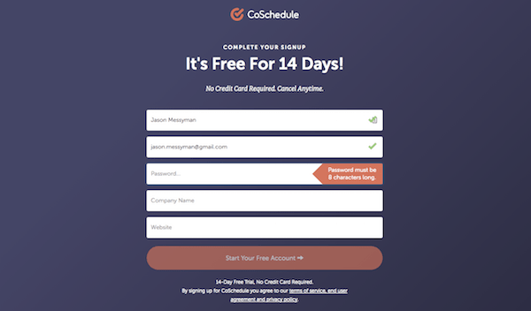 Perfect Contact Form - CoSchedule Button