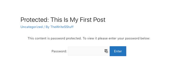 Password Protect - Post Protection