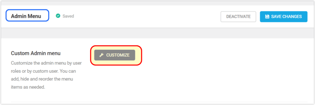 Branda admin menu customize