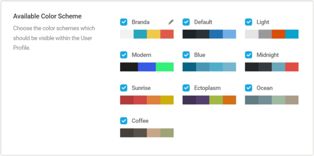 Branda color schemes