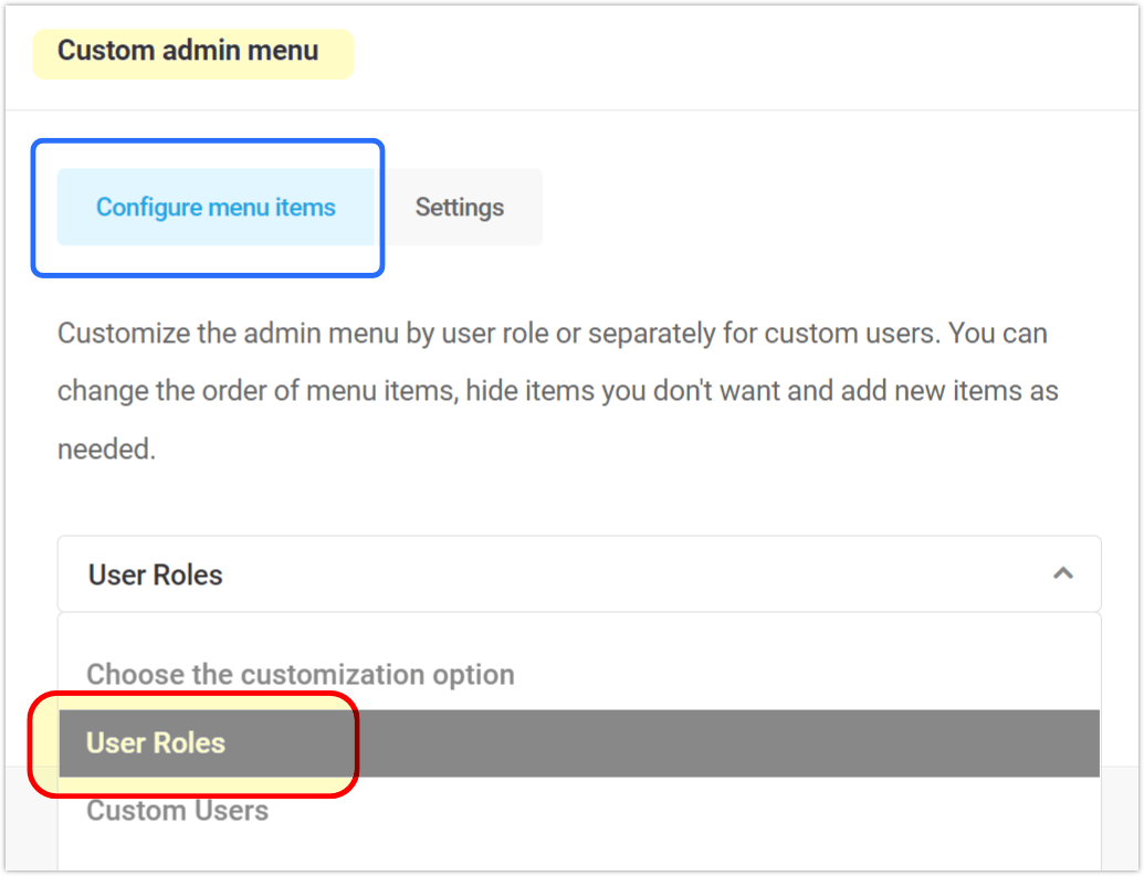 Branda custom admin user roles
