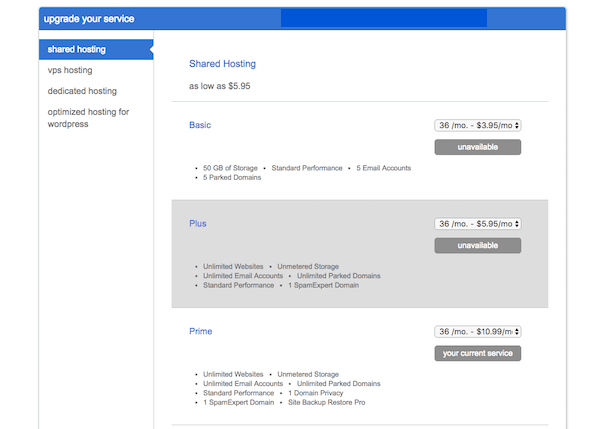 Upsell and Cross-sell - Upgrade BlueHost Hosting