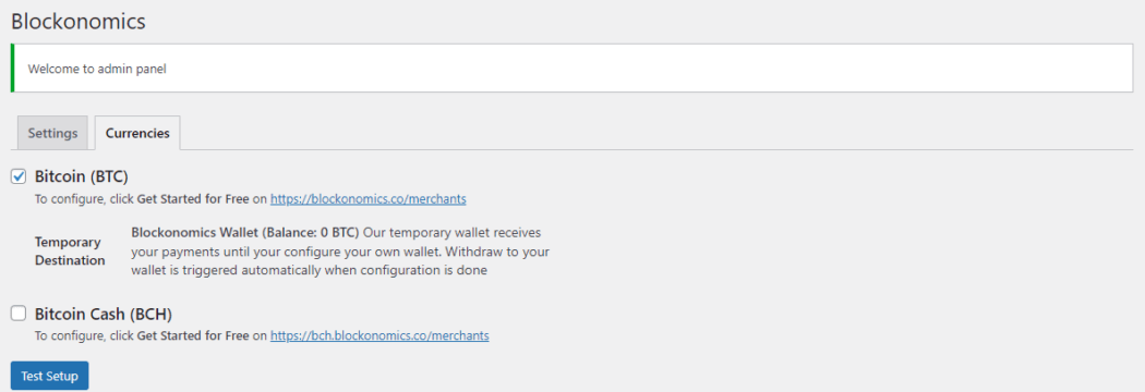 WordPress Bitcoin Payments – Blockonomics
