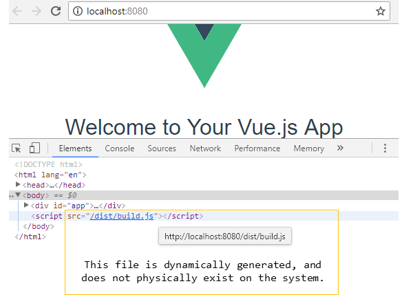 in memory javascript bundle generated by webpack