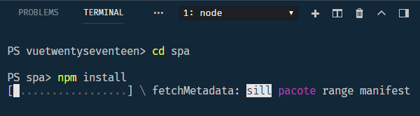 installing dev dependencies
