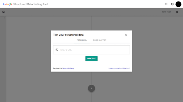 Google Structured Data Testing Tool run test