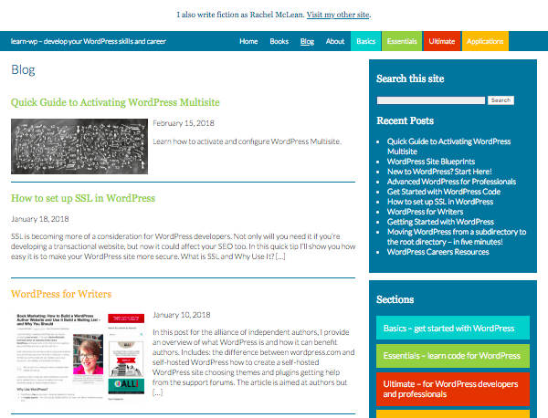 blog with category styling